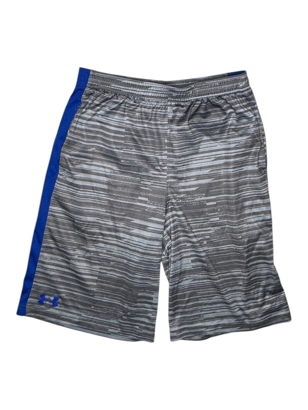 Under Armour Men's Gray and Blue Athletic Shorts HeatGear Loose Fit YLG